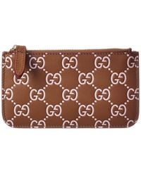 Gucci - Emblem Gg Leather Key Case - Lyst