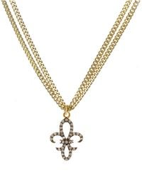Rachel Reinhardt Jewelry - 14k Plated Cz Fleur De Lis Necklace - Lyst