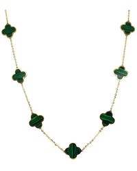 Italian Gold - 14K Malachite Big Clover Necklace - Lyst