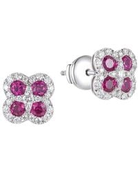 Gregg Ruth - 14K 1.99 Ct. Tw. Diamond & Ruby Clover X Effect Earring - Lyst
