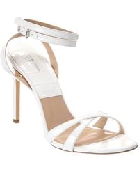 Michael Kors - Chrissy Runway Croc-Embossed Leather Sandal - Lyst