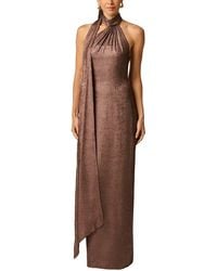ADRIANNA EVE - Foiled Chiffon Long Dress - Lyst