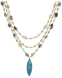 Rachel Reinhardt Jewelry - 14k Over Silver Labradorite & Turquoise Pendant Necklace - Lyst