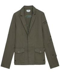 Zadig & Voltaire - Virginia Camo Skull Lurex Jacket - Lyst