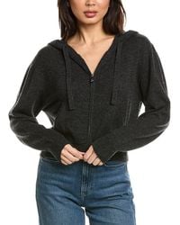Brodie Cashmere - Cropped Zip Up Wool & Cashmere-Blend Hoodie - Lyst