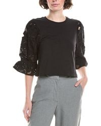 Cinq À Sept - Embroidered Cotton Paisley Carmine Top - Lyst