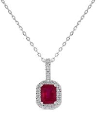 Sabrina Designs - 14k 0.71 Ct. Tw. Diamond & Ruby Octagon Pendant - Lyst