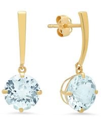 MaxColor - 14k 2.80 Ct. Tw. Aquamarine Drop Earrings - Lyst
