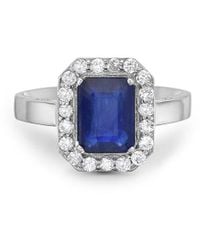 Forever Creations USA Inc. - Forever Creations 14k 2.80 Ct. Tw. Diamond & Sapphire Halo Ring - Lyst