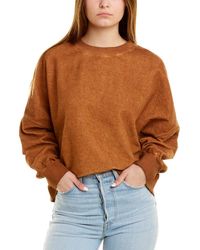 Something Navy Oversized Reversed French Terry Jumper - Brown