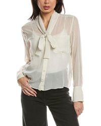 FRAME - Polka Dot Modern Tie Blouse - Lyst