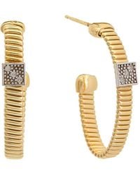 Meshmerise - 18k Gold Over Silver 0.06 Ct. Tw. Diamond Earrings - Lyst