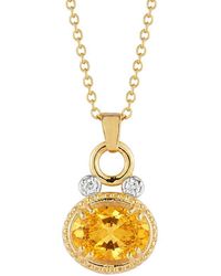 Reiss - 14K 2.50 Ct. Tw. Diamond & Citrine Necklace - Lyst