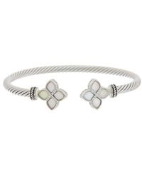Juvell - 18K Plated Mother-Of-Pearl Cz Twisted Cable Bangle - Lyst