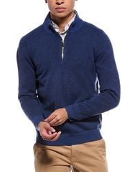 N.Peal Cashmere - Carnaby Birdseye 1/2-Zip 100% Cashmere Mock Neck Sweater - Lyst