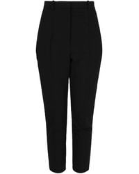 McQueen - High-Rise Wool Cigarette Pant - Lyst