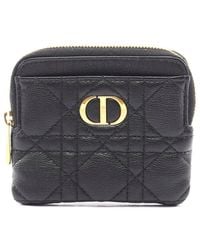 Dior - Black Calfskin Caro Wallet Coin Case (authentic Pre-loved) - Lyst