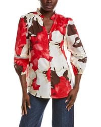 Anne Klein - Ruffle Neck Top - Lyst