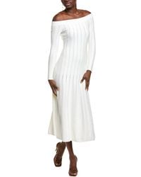 Lela Rose - Off-The-Shoulder Knit Midi Dress - Lyst