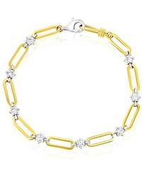 Jewels by Viomo - 14K 1.56 Ct. Tw. Diamond Paper Clip Bracelet - Lyst