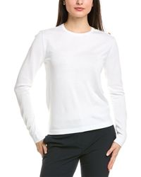 St. John - Solid Jersey Knit Sweater - Lyst