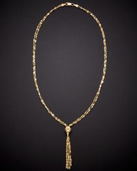Italian Gold - 14k Double Strand Lariat Necklace - Lyst