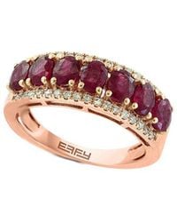 Effy Fine Jewelry - 14K Rose 2.25 Ct. Tw. Diamond & Ruby Ring - Lyst