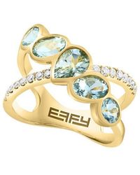 Effy Fine Jewelry - 14K 2.14 Ct. Tw. Diamond & Aquamarine Ring - Lyst