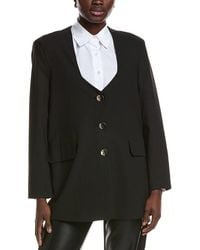 Ganni - Drapey Melange Oversized Blazer - Lyst