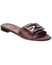 Fendi - Ff Leather Sandal - Lyst