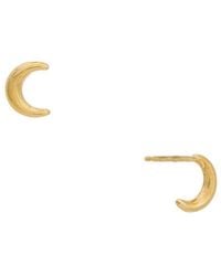 Italian Gold - 10K Crescent Moon Stud Earrings - Lyst