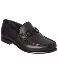 Ferragamo Gancini Bit Leather Moccasin - Black