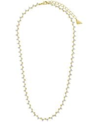 Sterling Forever - 14k Plated Cz Brigid Classic Tennis Necklace - Lyst
