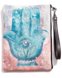 Blue Pacific - Hamsa Canvas Wristlet - Lyst
