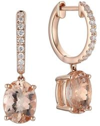 Gregg Ruth - 14K 3.19 Ct. Tw. Diamond & Morganite Huggie Earring - Lyst