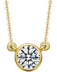 Genevive Jewelry - 14k Plated Cz Necklace - Lyst
