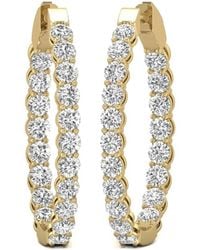 Diana M. Jewels - Diana M. Fine Jewelry 14k 5.00 Ct. Tw. Lab Grown Diamond Hoops - Lyst