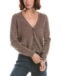 Sofiacashmere - Brushed Cashmere Cropped 100% Cashmere Cardigan - Lyst