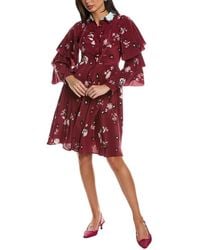 Valentino - Floral Silk Mini Dress - Lyst