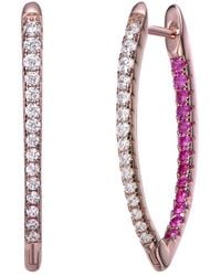 Genevive Jewelry - 18k Rose Gold Vermeil Cz Earrings - Lyst