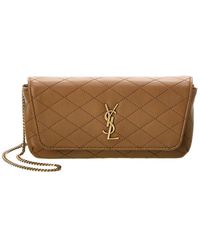 Saint Laurent - Gaby Chain Quilted Leather Phone Holder - Lyst