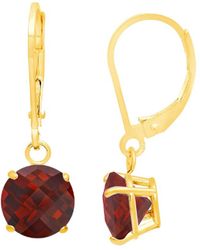 MaxColor - 10k 2.10 Ct. Tw. Garnet Dangle Earrings - Lyst