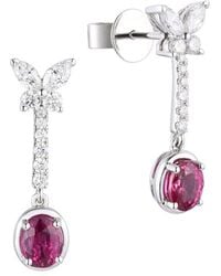 Gregg Ruth - 14K 1.74 Ct. Tw. Diamond & Ruby Butterfly Earring - Lyst