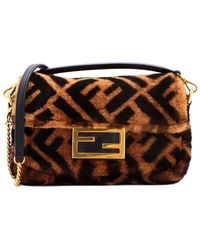 Fendi - Baguette Nm Bag Zucca Shearling Mini (authentic Pre-loved) - Lyst