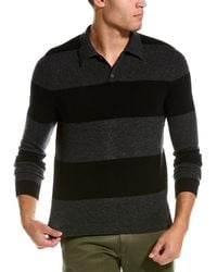 Autumn Cashmere - Striped Wool & Cashmere-blend Polo Sweater - Lyst