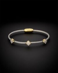 Juvell - 18k Plated Cz Twisted Mesh Bangle Bracelet - Lyst