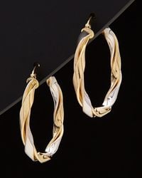 Italian Gold - 14k Two-tone Intertwined Hoops - Lyst