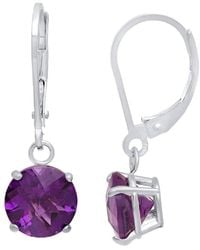 MaxColor - Silver 1.50 Ct. Tw. Amethyst Dangle Earrings - Lyst