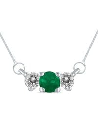 Gemstones - 14k 0.35 Ct. Tw. Diamond & Emerald Necklace - Lyst