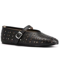 Tiffany & Fred Paris - Perforated Leather Mary Jane Flat - Lyst